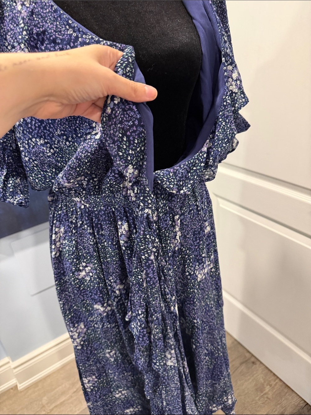 Buffalo Women’s Navy Floral Midi Dress - Elegant Blue Print - Picture 7 of 8